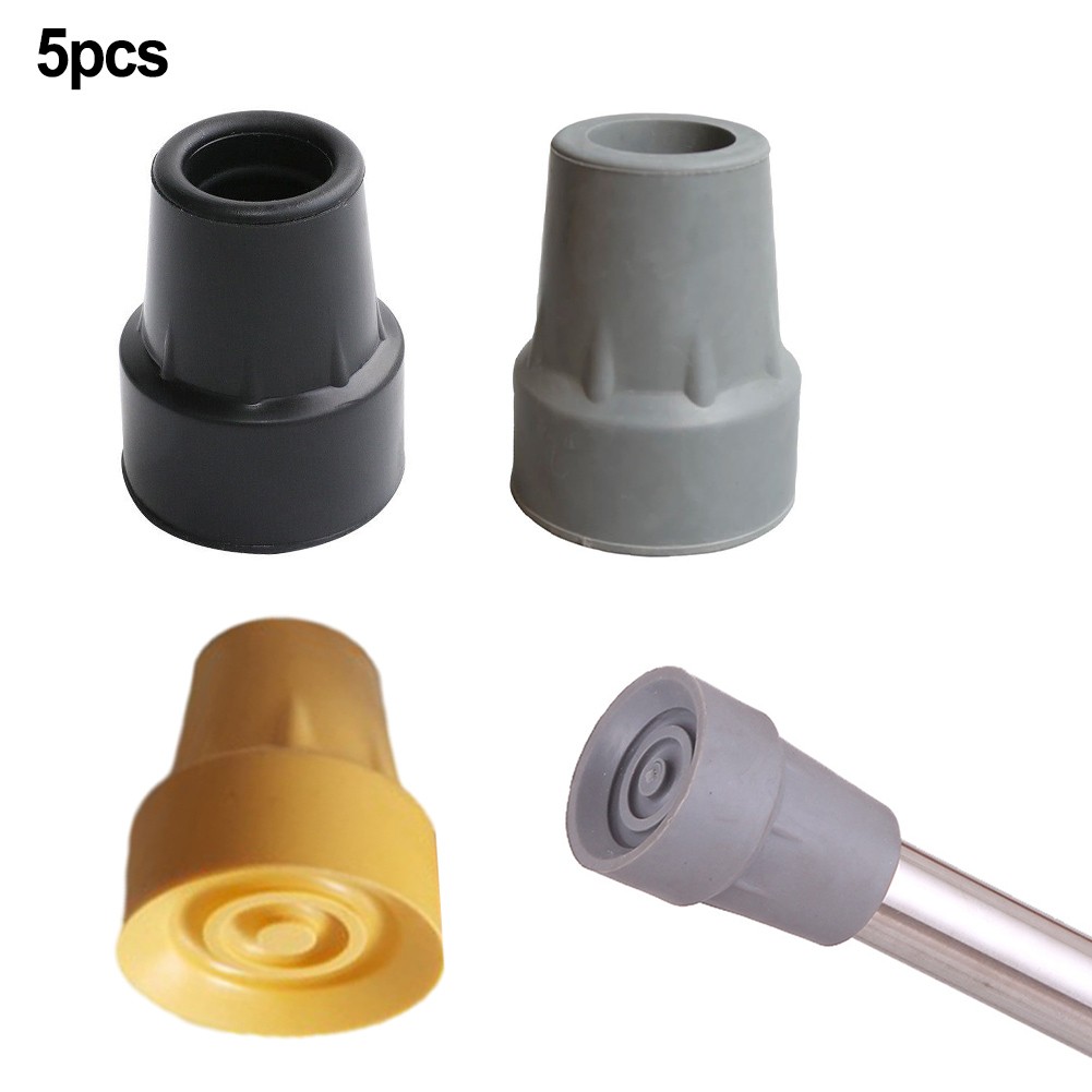 Taituoti 5Pcs Walking Cane Crutch Rubber Mat Cover Tip Trekking Pole Tip Head 19Mm,19Mm Gray